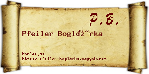 Pfeiler Boglárka névjegykártya